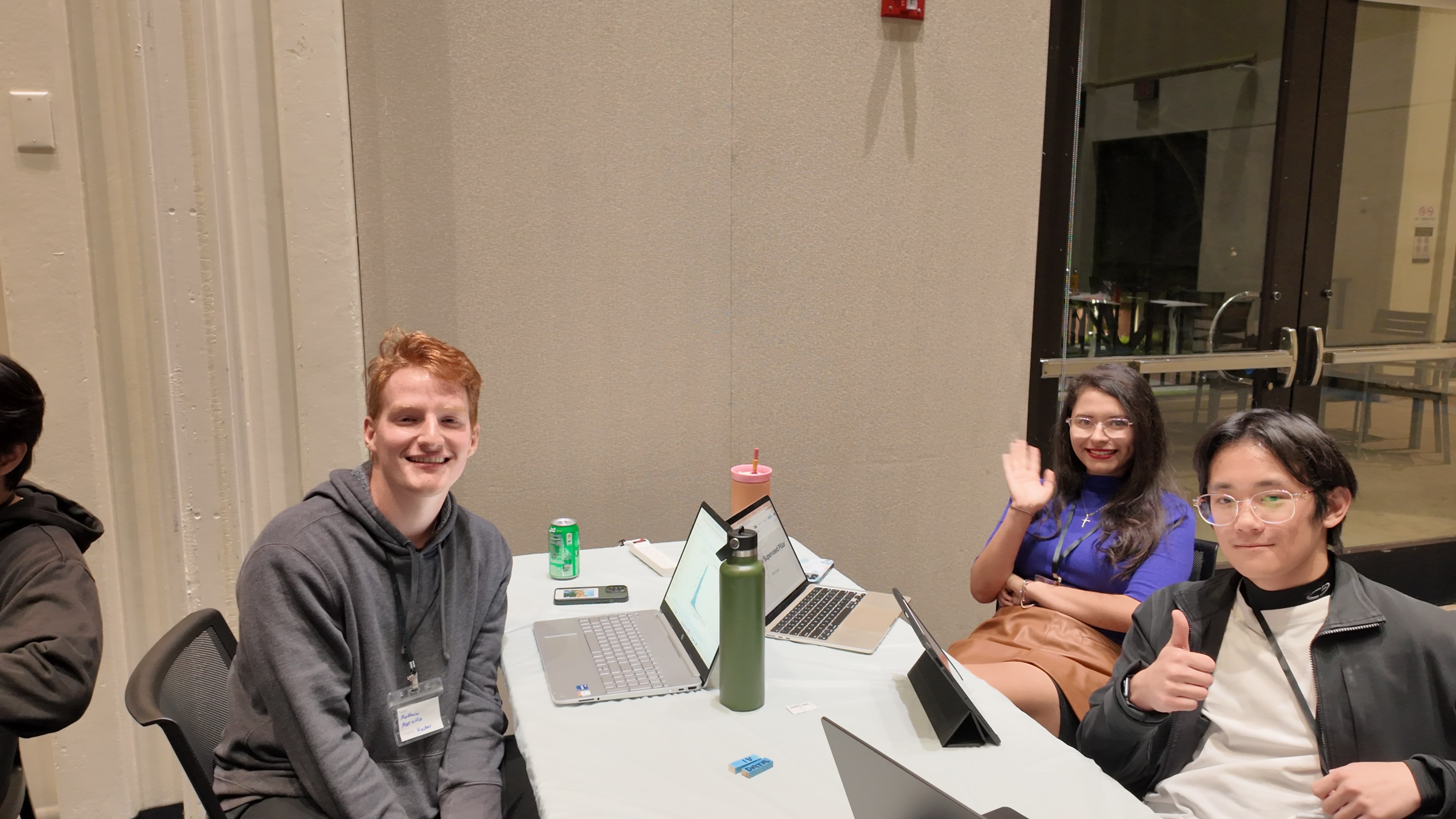Me and a teammate at a datathon event